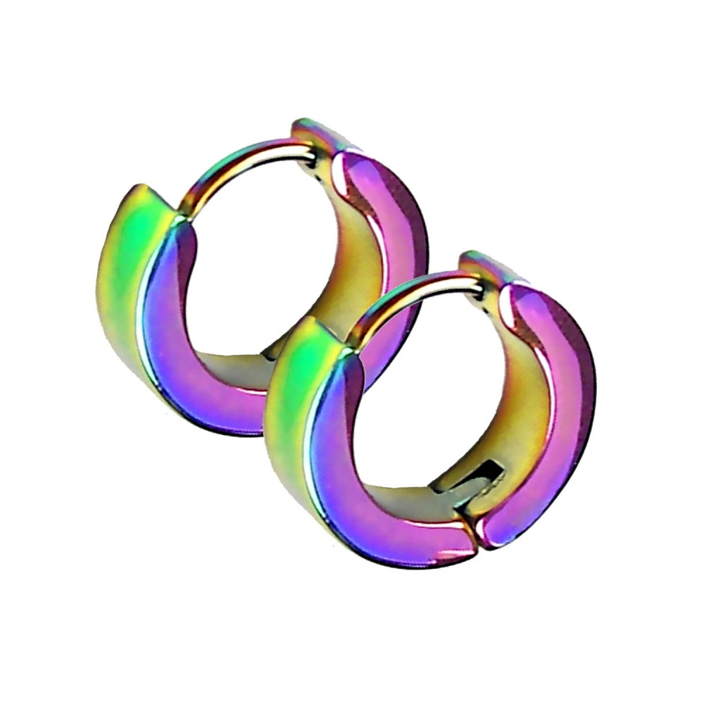 2 Creole Earrings Huggie Hoop Sleeper Earrings Unisex Woman Men Kids