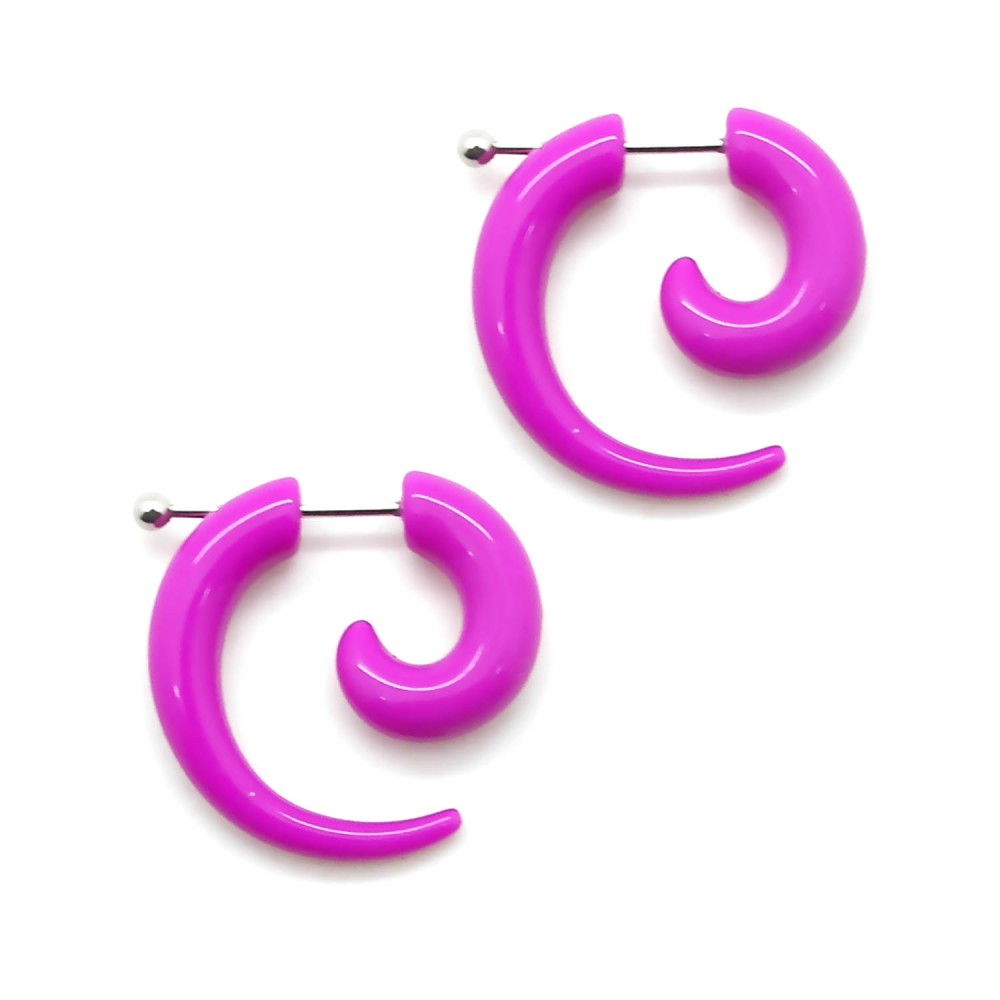 1 Pair Fakeplugs Fake Plug Flesh Tunnel Ear Spiral Taper Earring