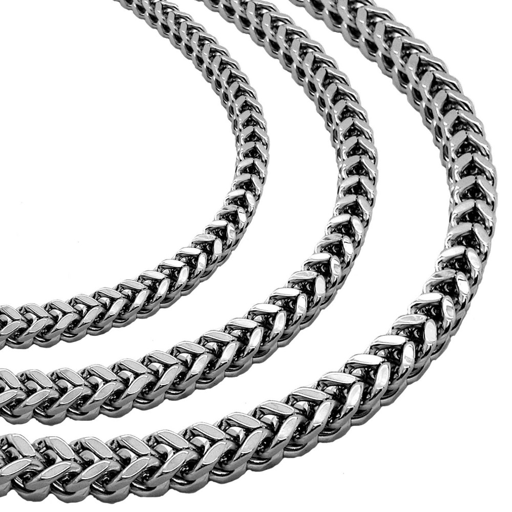 1 Curb Link Byzantine King Chain Necklace Bracelet flat square Couleur