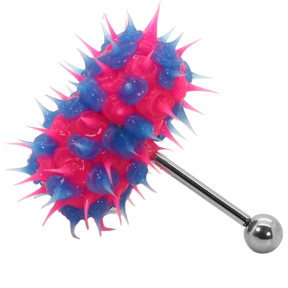 1 Body Piercing Vibrating Silicone Tongue Ring Barbell Bar Intim