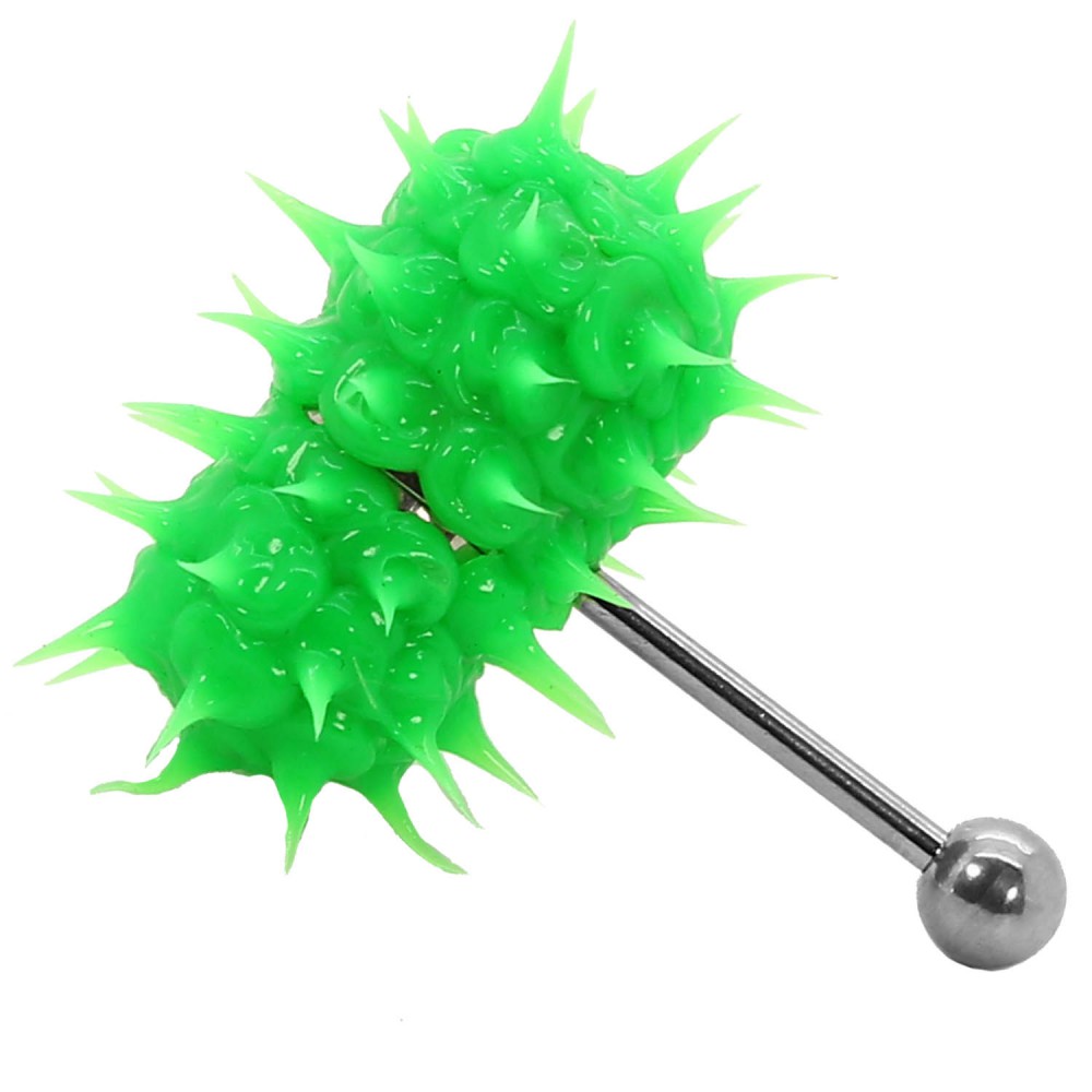 Body Piercing Vibrating Silicone Tongue Ring Barbell Bar Intim Batterie