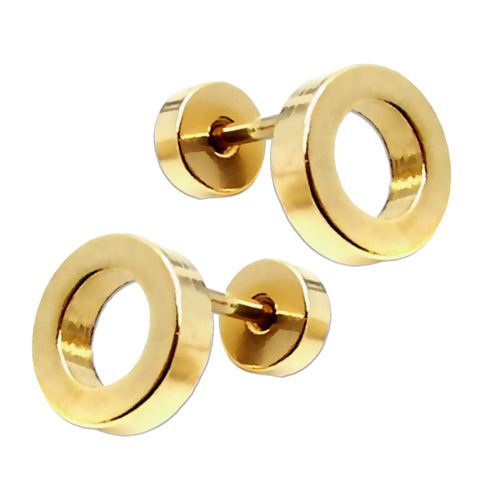 1 Pair Stainless Steel Fakeplugs Strass Fake Tunnel Ear Plug Piercing