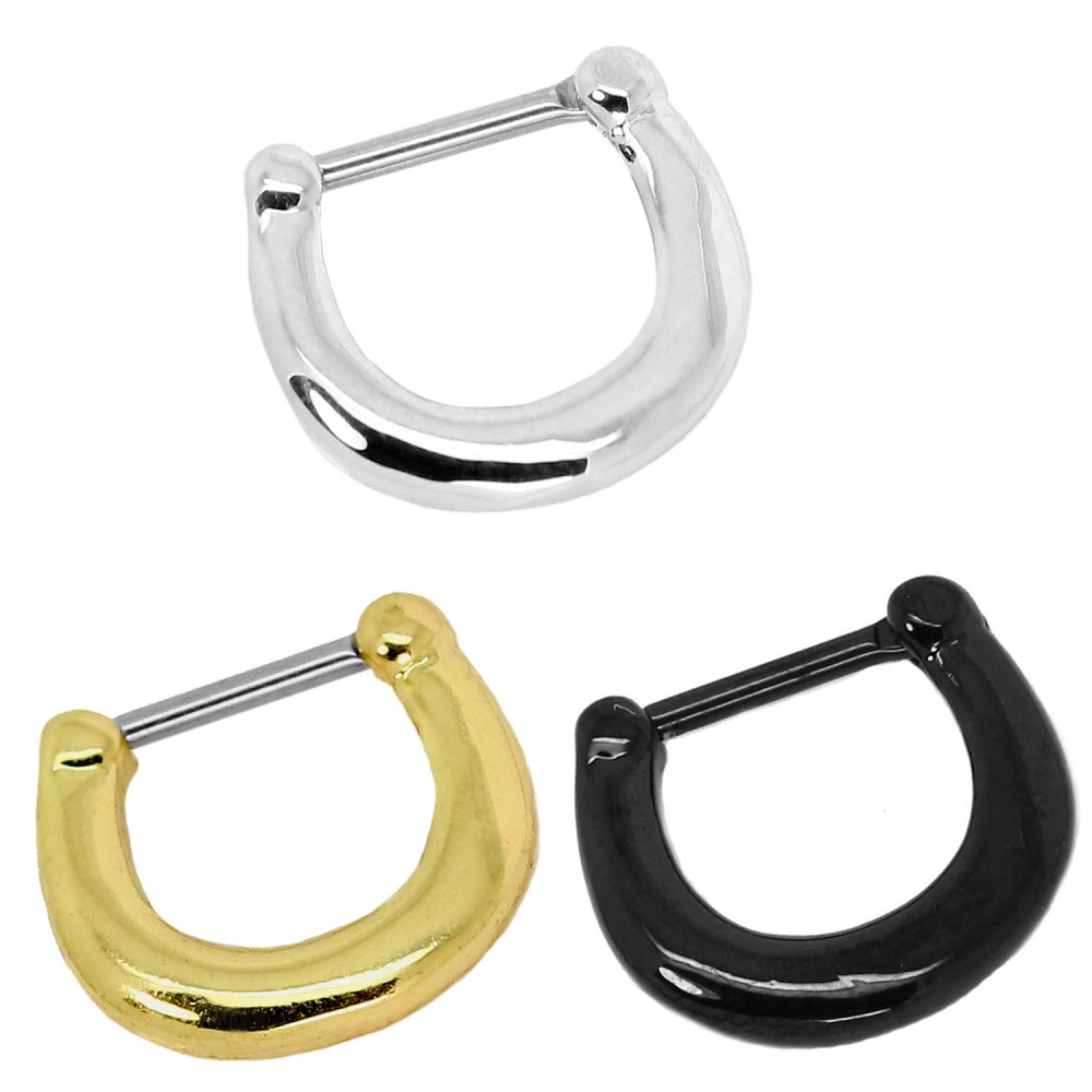 1 Segment Ring septum stud body piercing horseshoe bar nose eyebrow lip