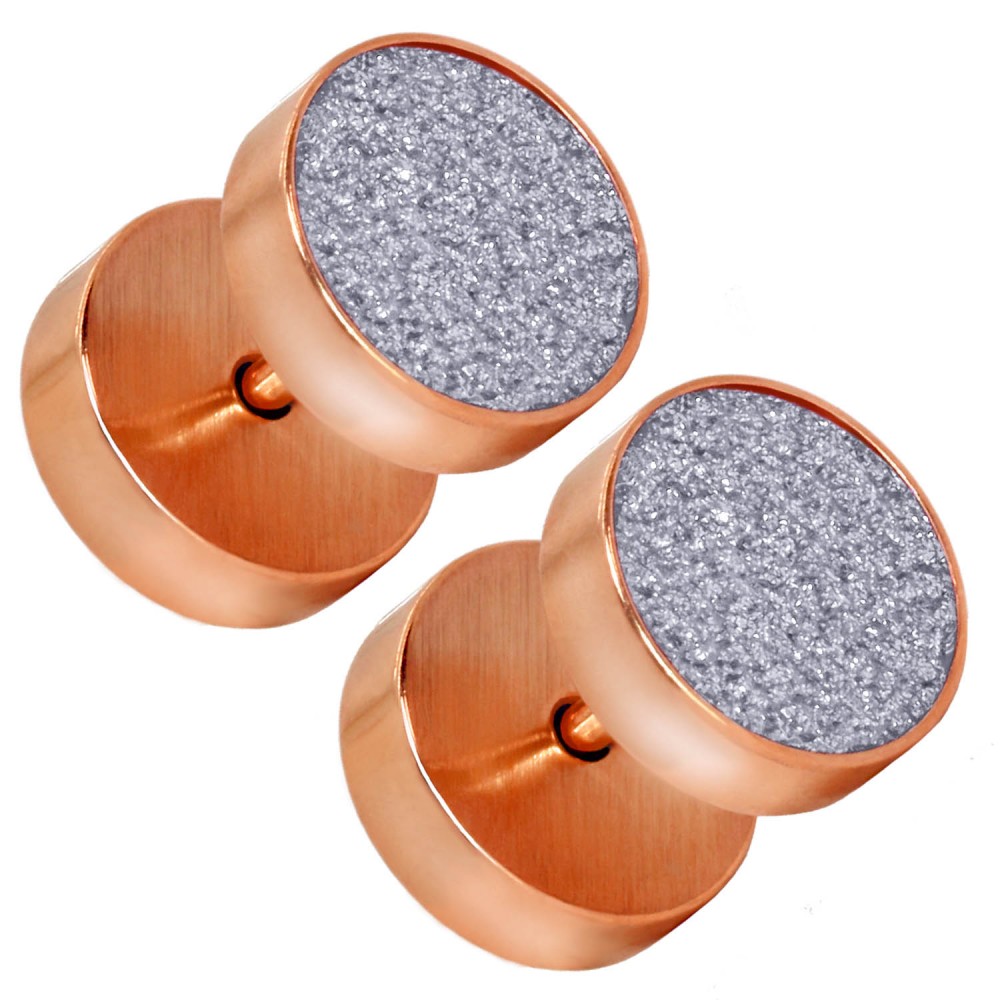 Fakeplug Piercing Tunnel Ohrringe Plug Glitzer Glanz Damen Set