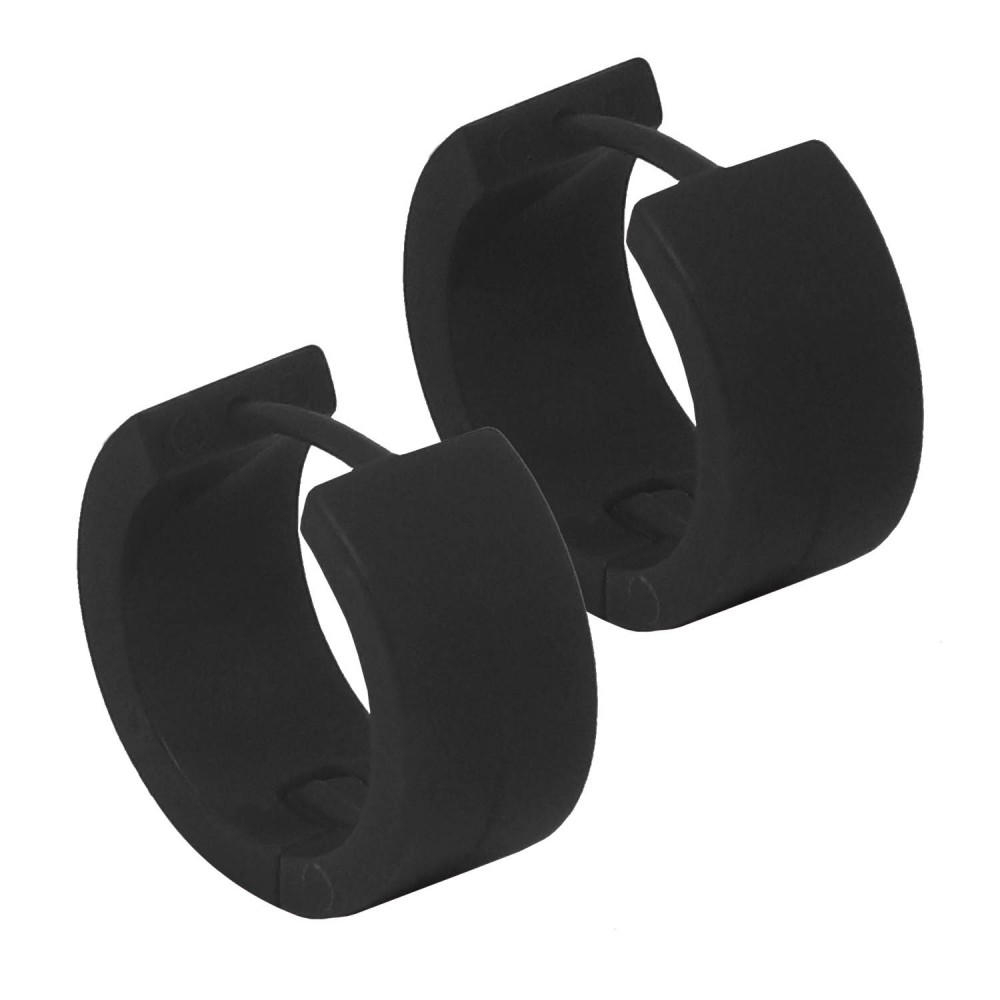 2 Creole Earrings Hoop Huggie Plastic Bright Colours Black White Pink