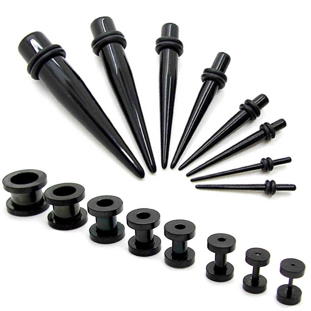 Kit Allungamento Orecchie - 68 Pezzi Da 1.6 A 10mm | Tunnel Silicone E Dilatatori