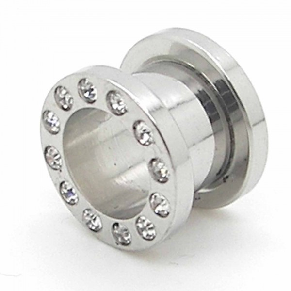 1x oder Set Flesh Tunnel Plug Strass Zirkonia Blau Rot Grün Rainbow 2 3 4 6 8 10 - Bild 8 von 10