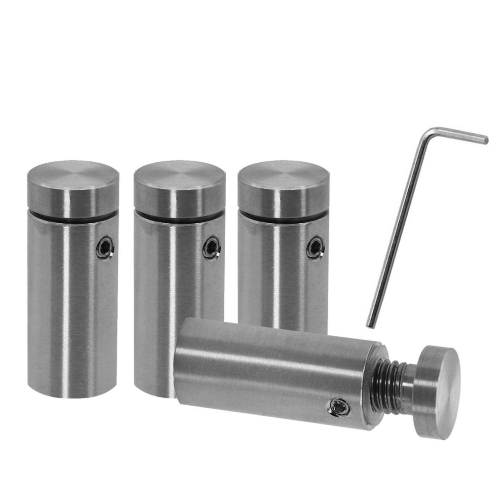 4 mirror holder mounting brackets wall glass plate carrier stainless