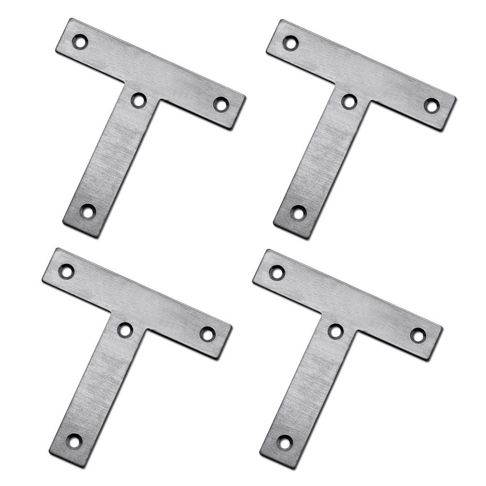 T-Shape Angle Stainless Steel Brackets Brace Fixed Plate Connector ...