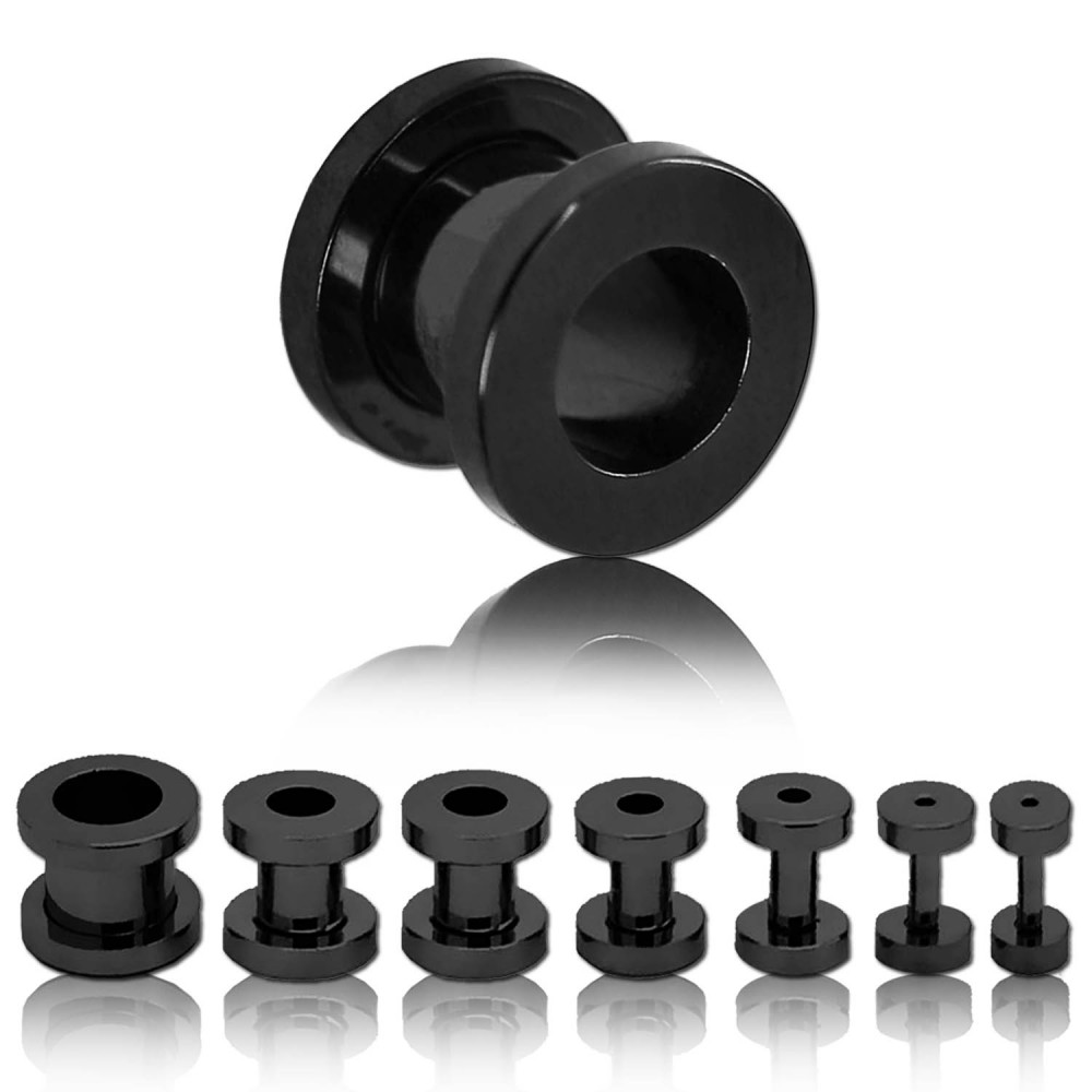 Set 1x Dehnstab 2x Flesh Tunnel Ohr Expander Acryl Stahl Dehnungsset Tunnelset 