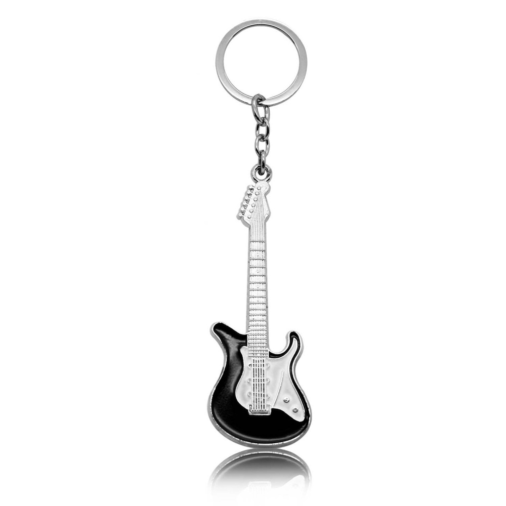 Edelstahl Gitarren Schlüsselanhänger Mit Etui Schlüsselring Anhänger Herren Rock 